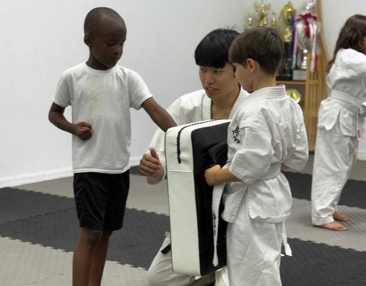 Kids Karate class at Azadani Dojo